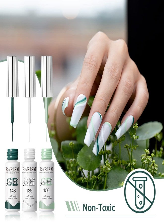 RARJSM Gel Liner Nail Art 24 Pieces 5ml Gel Art Liners for Nails Pink Red Green Yellow Silver Gold Glitter Summer Fall Nude Colors Painting Striping Gelpolish Thin Brush UV Soak off Curing Needed - Image 5