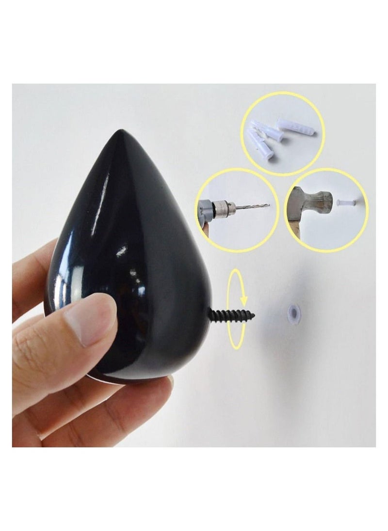 2 PCS Waterdrop Hooks Multipurpose Wall Hook Wall Door Coat Hat Hangers Hooks - Image 3