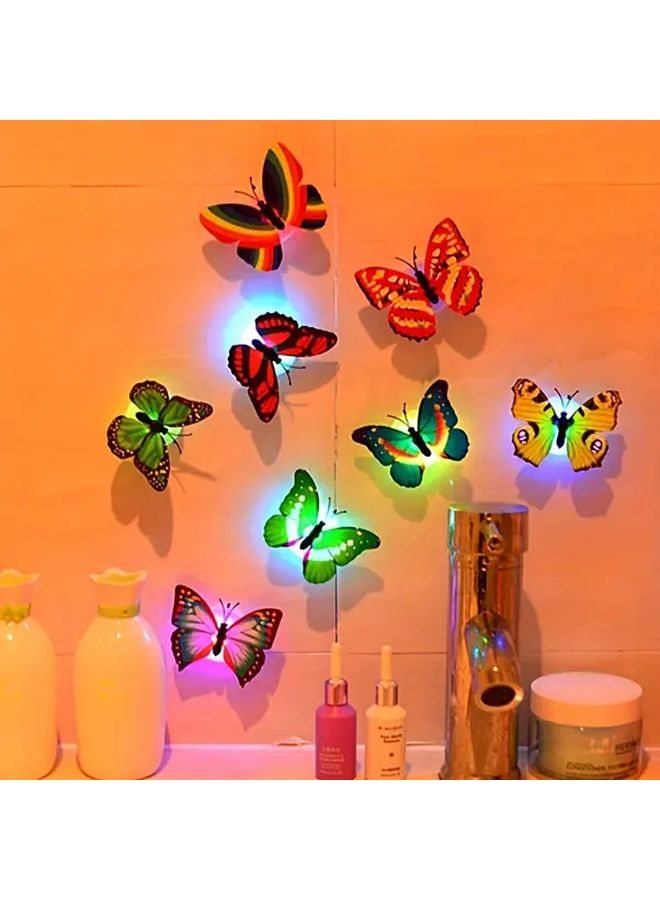10 قطعة فراشة مضيئة عشوائية الألوان أضواء ليلية تعمل بالبطارية إضاءة حائط LED - Image 5