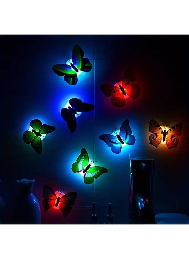 10 قطعة فراشة مضيئة عشوائية الألوان أضواء ليلية تعمل بالبطارية إضاءة حائط LED - Image 4