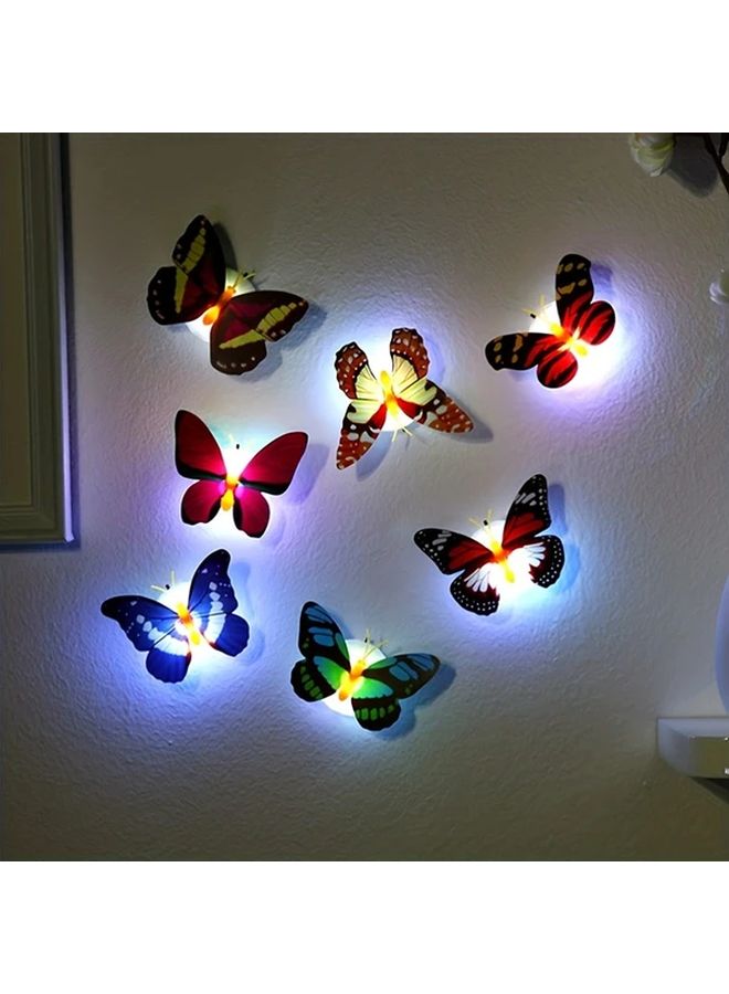 10 قطعة فراشة مضيئة عشوائية الألوان أضواء ليلية تعمل بالبطارية إضاءة حائط LED - Image 2
