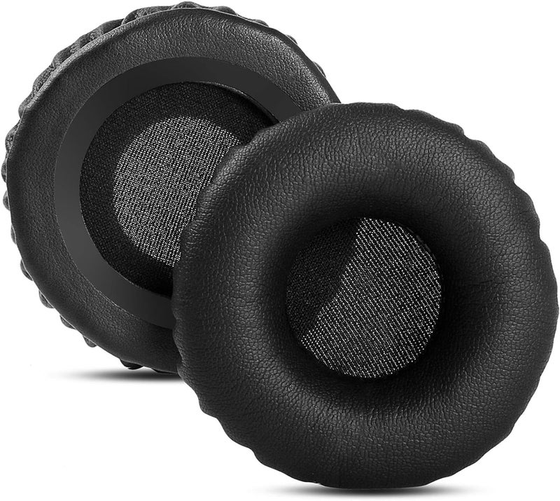 Street27® Ear Pads Cushion Compatible with JABRA Evolve 30/20 UC/BIZ2400 Headphones, 60mm / 6cm Headphone Earpads Cushion, All-Day Comfort Design, Protein Leather & Soft Memory Foam Earmuff - Black - Image 1