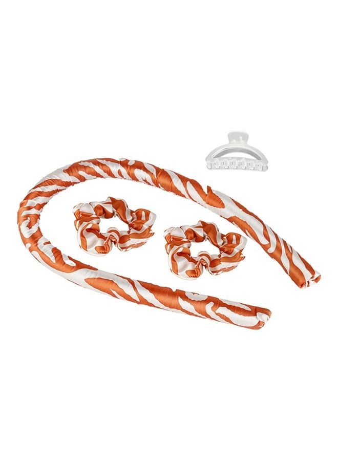 NIBEMINENT Heatless Curling Rod Headband Curler Set Orange/White - Image 1