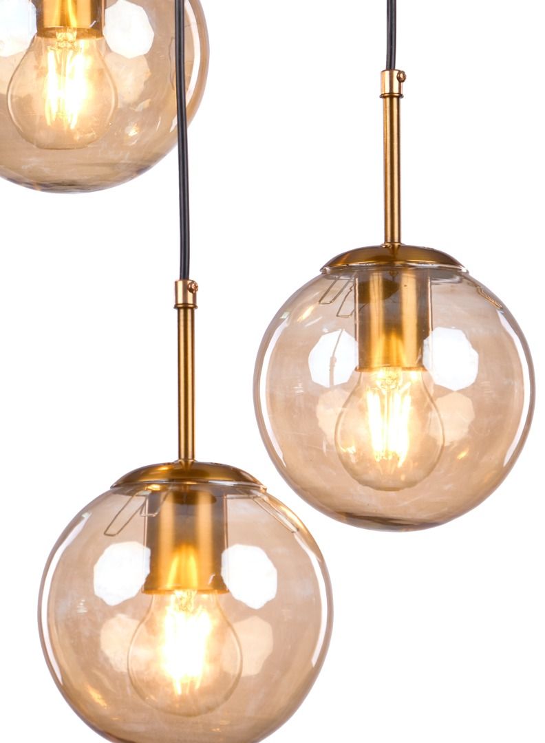 نجفة شوب دلايه مودرن زجاج 3 بلورات من نجفه شوب 30*30*50 - Image 3