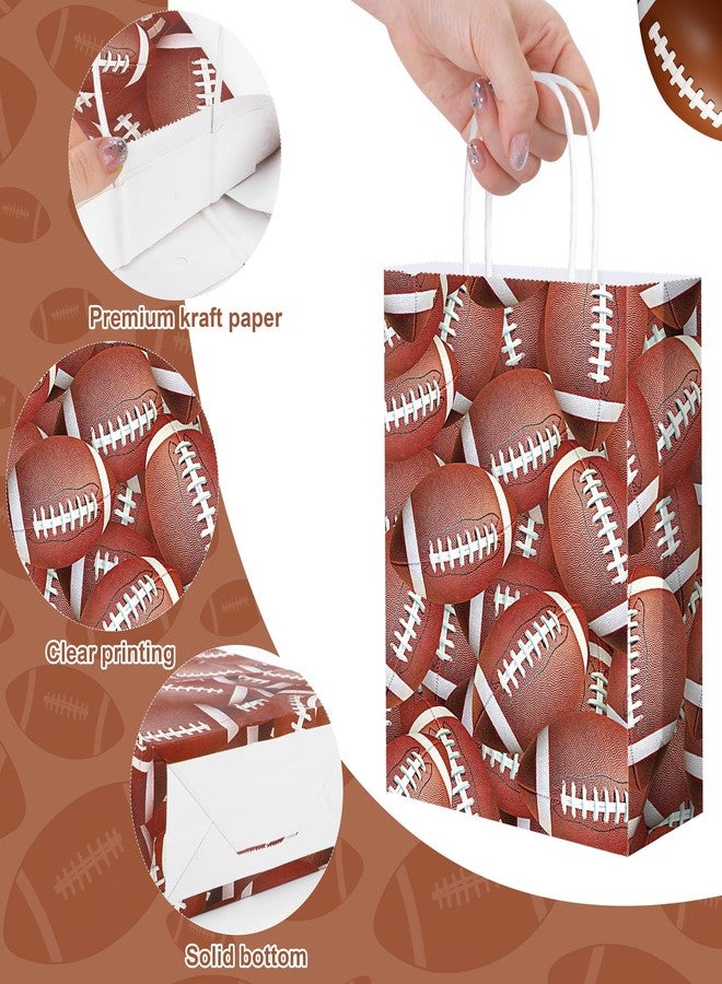 MIMIND 16 Pieces Football Gift Bags Tissue Paper 8.7 x 6.3 x 3.2 Inches Football Favor Bags with Handles Goodie Candy Treat Bag for Birthday, Sports Themed Party Supplies - Image 3