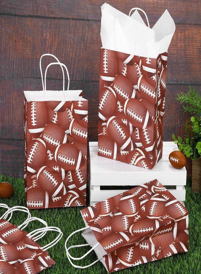 MIMIND 16 Pieces Football Gift Bags Tissue Paper 8.7 x 6.3 x 3.2 Inches Football Favor Bags with Handles Goodie Candy Treat Bag for Birthday, Sports Themed Party Supplies - Image 5