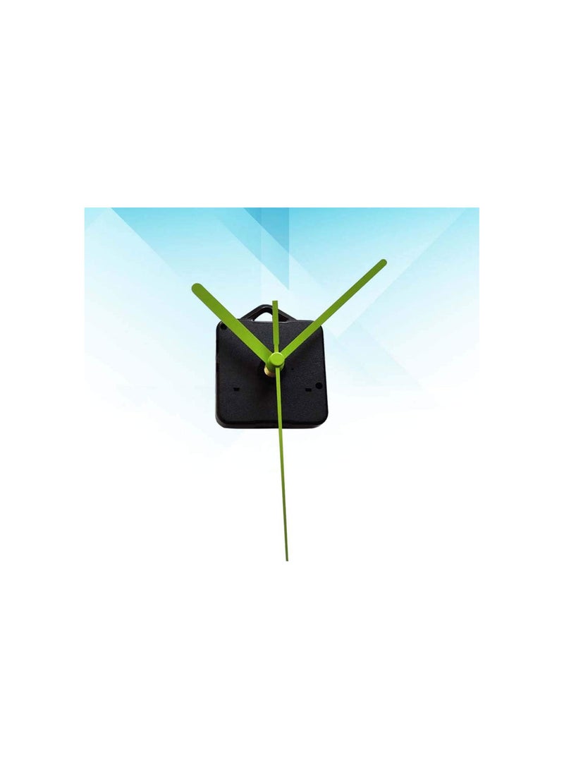 Silence Quartz Clock Movement Silent Clock Mechanism Replacement Part Quartz Clock with Hook Movement Kits DIY Repair Parts (Green, Without Battery, A Clock Core and 3 Pointers)