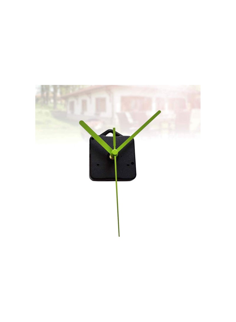 Silence Quartz Clock Movement Silent Clock Mechanism Replacement Part Quartz Clock with Hook Movement Kits DIY Repair Parts (Green, Without Battery, A Clock Core and 3 Pointers)
