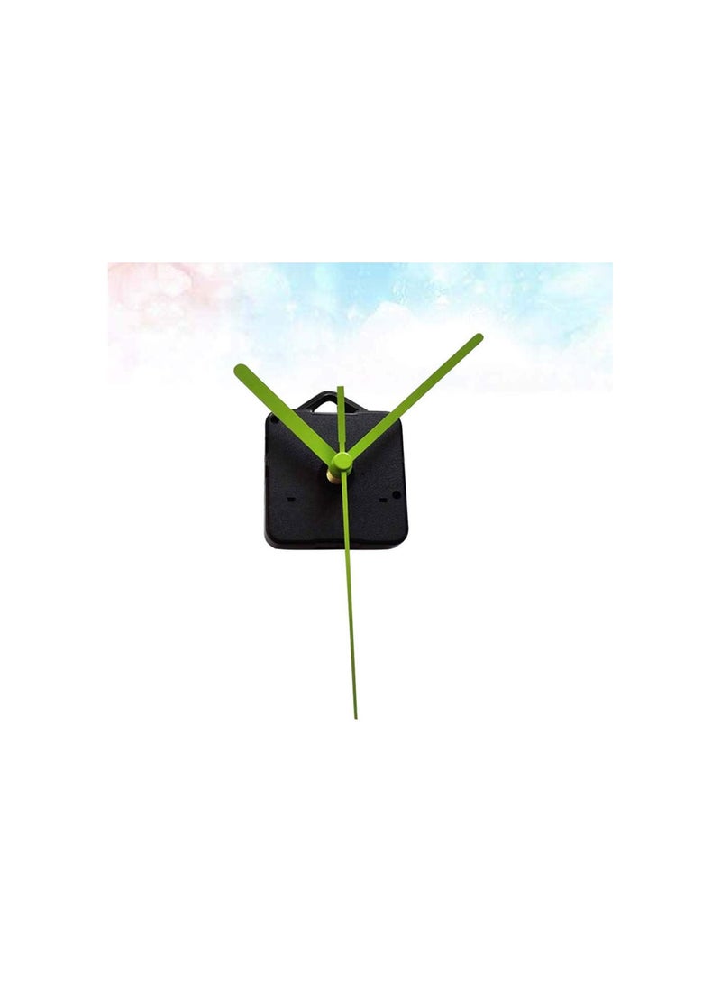 Silence Quartz Clock Movement Silent Clock Mechanism Replacement Part Quartz Clock with Hook Movement Kits DIY Repair Parts (Green, Without Battery, A Clock Core and 3 Pointers)