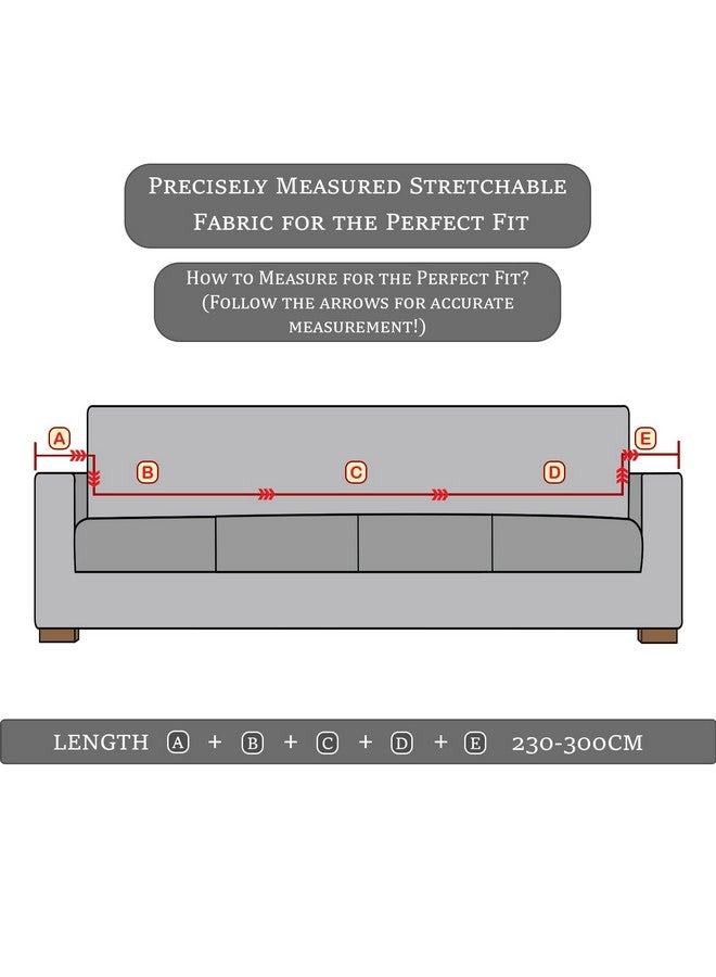 Lukzer غطاء أريكة لوكزر 4 مقاعد بنمط قبلي برتقالي باهت | 240 جرام لكل متر مربع قماش جاكار عالمي مرن | غطاء أريكة مضاد للانزلاق وقابل للغسل (230-300 سم/SC-074-04) - Image 2