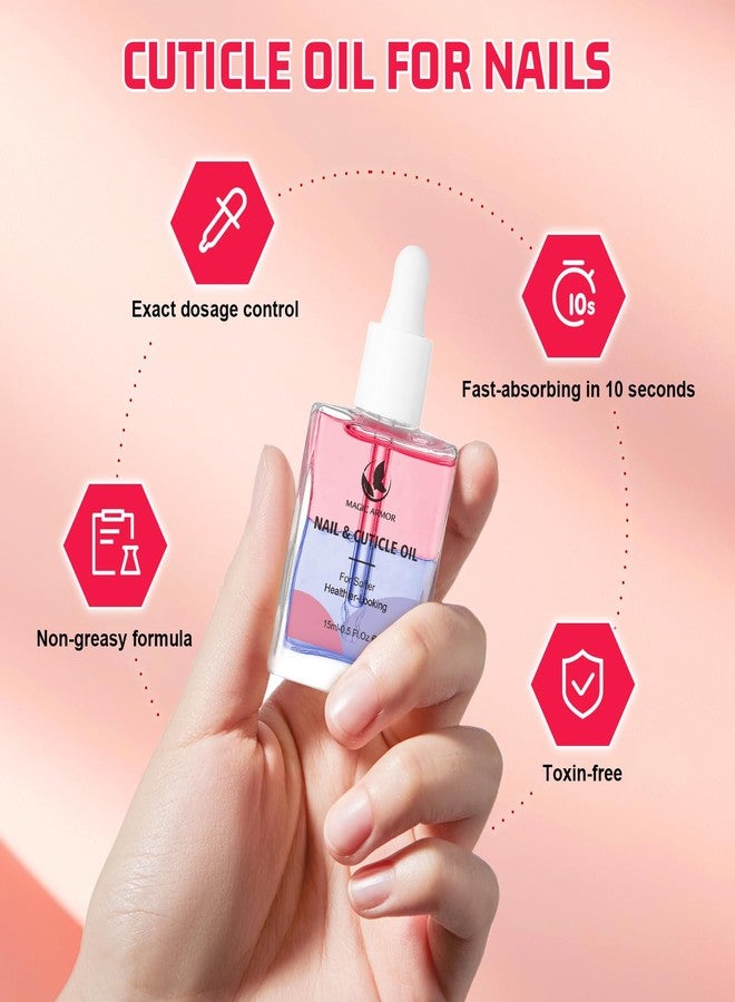 MAGIC ARMOR Cuticle Oil for Nails 15ml（0.5Fl.oz）- Nail Strengthener with Vitamin E, D-Panthenol & Centella - Nail Oil for Growth and Repair - Moisturizes Dry Cuticles, Softens Hangnails - Image 5