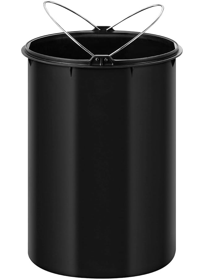 12L Pedal Bin Serene Silver Compact Step Round Bin With Soft Close Lid Fingerprint Resistant Finish Removable Inner Liner Bag Stabilizer
