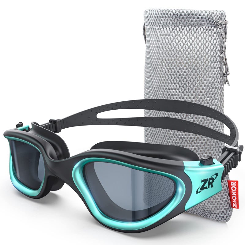 ZIONOR Swim Goggles, G1 MAX Super Anti-Fog Polarized Swimming Goggles for Men Women Adult, UV Protection Leakproof Easy Adjustable Strap for Indoor Outdoor Swimming (Polarized + Smoke) - Image 1