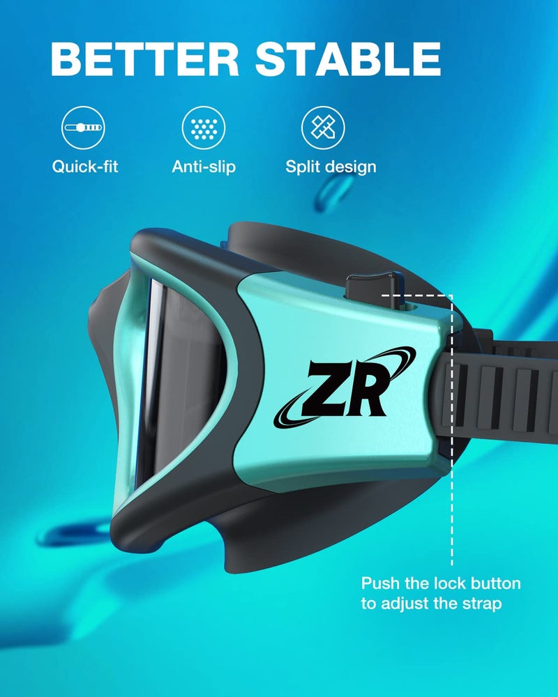ZIONOR Swim Goggles, G1 MAX Super Anti-Fog Polarized Swimming Goggles for Men Women Adult, UV Protection Leakproof Easy Adjustable Strap for Indoor Outdoor Swimming (Polarized + Smoke) - Image 5