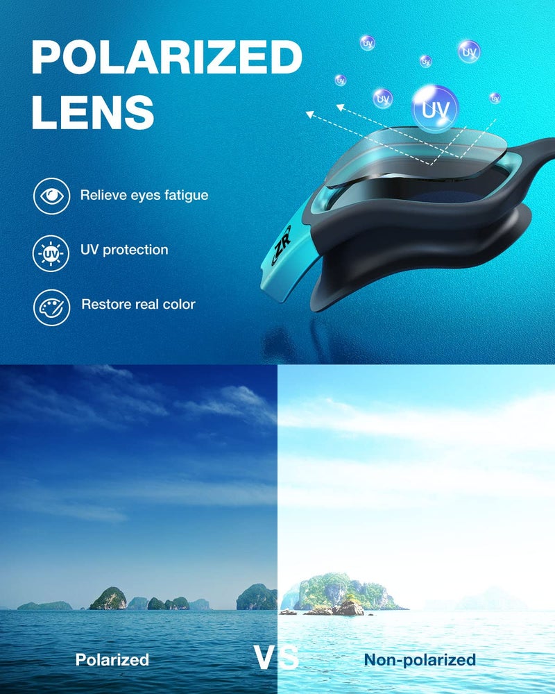 ZIONOR Swim Goggles, G1 MAX Super Anti-Fog Polarized Swimming Goggles for Men Women Adult, UV Protection Leakproof Easy Adjustable Strap for Indoor Outdoor Swimming (Polarized + Smoke) - Image 2