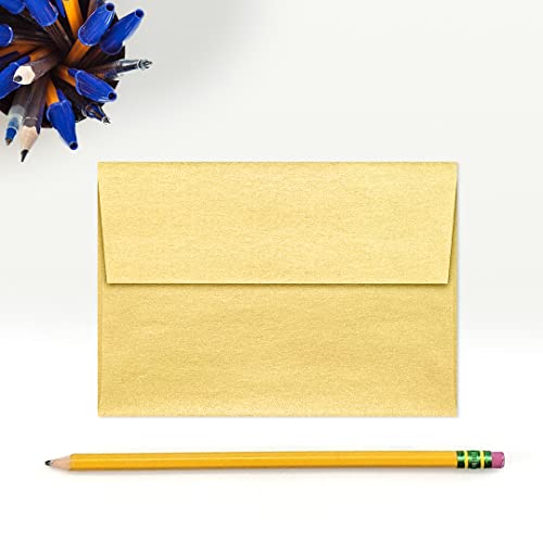 LUXPaper أظرف دعوات LUXPaper 4Bar A1 | قابلة للفتح والضغط | 3 5/8" × 5 1/8" | ذهبي معدني | 80 رطل نص | 50 عدد - Image 4
