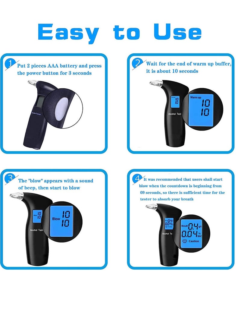Breath Tester, Portable Digital Breathalyzer With LCD Screen - Image 5