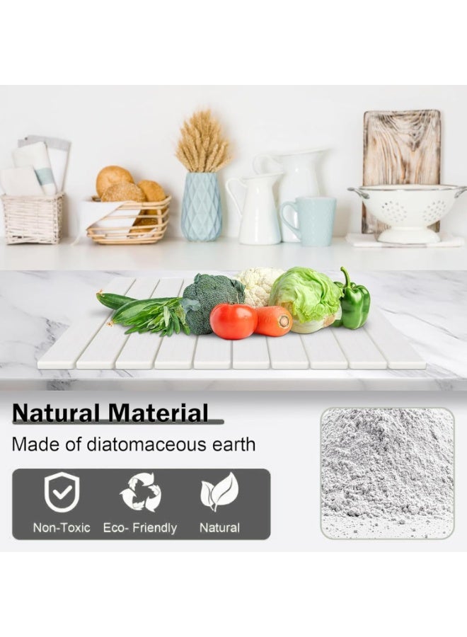ZOXITY Kitchen Mat Stone Dish Drying Mat Big Size 24"L×16"W Square Foldable Fast Dry Super Absorbent Diatomaceous Earth Mats Ideal for kitchen countertops, plates, cups, chopsticks and cutlery. - Image 4