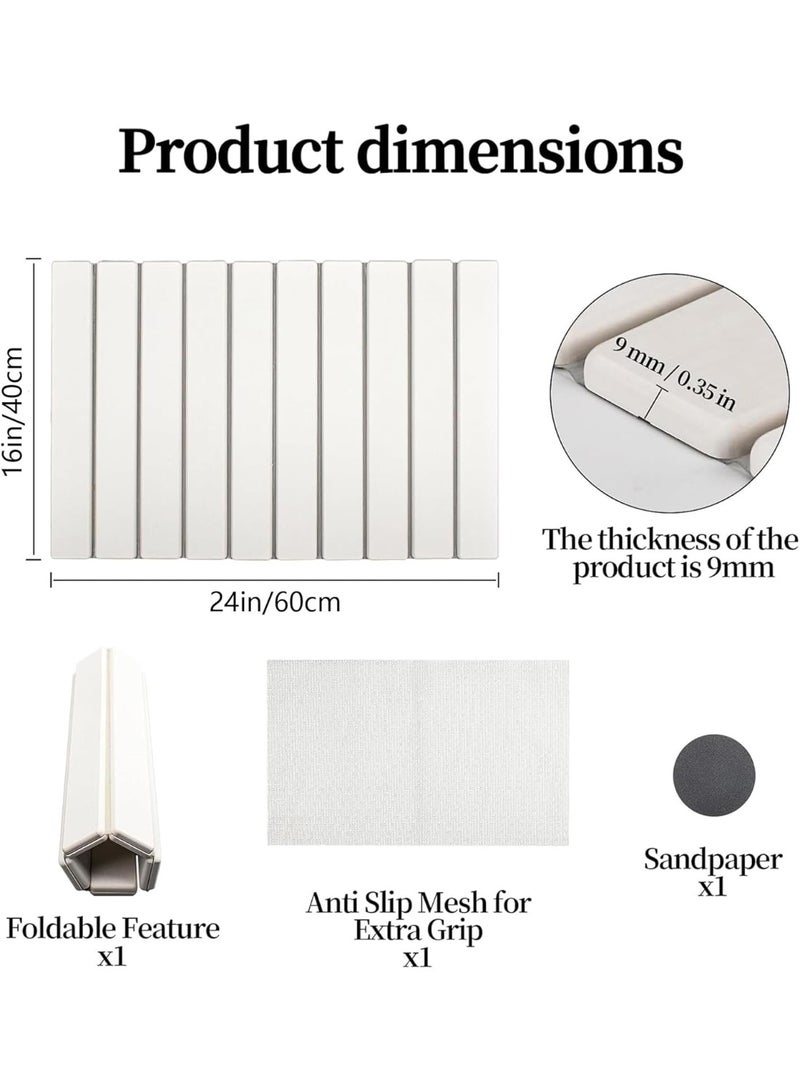 ZOXITY Kitchen Mat Stone Dish Drying Mat Big Size 24"L×16"W Square Foldable Fast Dry Super Absorbent Diatomaceous Earth Mats Ideal for kitchen countertops, plates, cups, chopsticks and cutlery. - Image 2