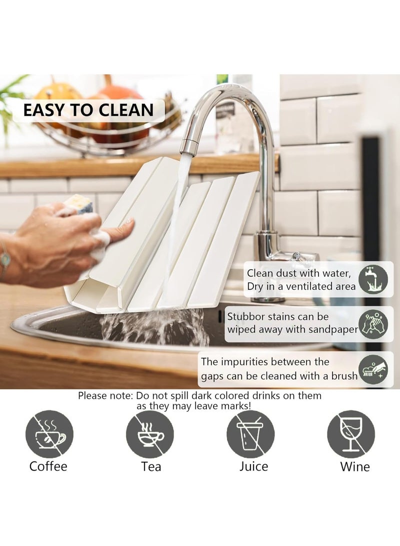 ZOXITY Kitchen Mat Stone Dish Drying Mat Big Size 24"L×16"W Square Foldable Fast Dry Super Absorbent Diatomaceous Earth Mats Ideal for kitchen countertops, plates, cups, chopsticks and cutlery. - Image 5