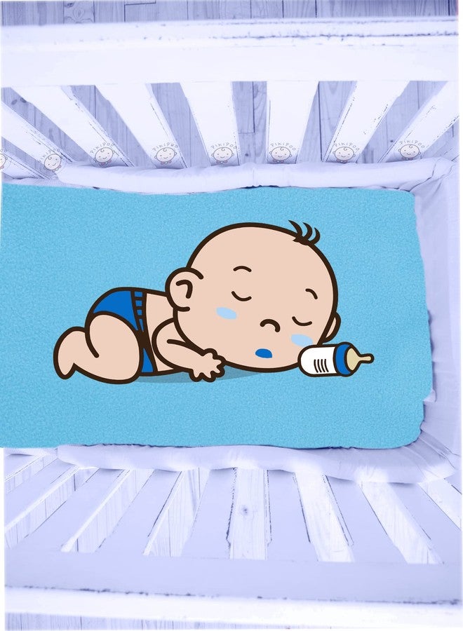 PIKIPOO High Absorbent Water Resistant Bed Protector Quickly Dry Washable Hygienic Baby Sheet Soft Breathable Smell Free Reusable Sheets for Babies Crib Matt (Double Bed (260 X 200 CM), Sky Blue) - Image 5