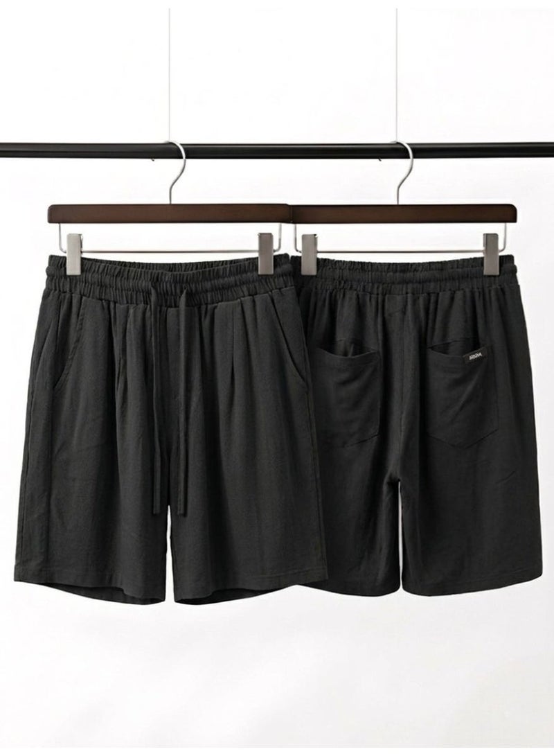 Hikes Men’s Premium Cotton Linen Shorts – Lightweight Breathable Summer Shorts with Elastic Waist & Relaxed Fit - Image 5