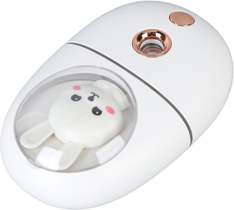 RiToEasysports Cute Animal Facial Mist Sprayer USB Rechargeable Mini Eye Face Humidifier, Ultrasonic Vibration Facial Sprayer Humidifier for Moisturizing, Ideal for Travel and Daily Use (White) - Image 2