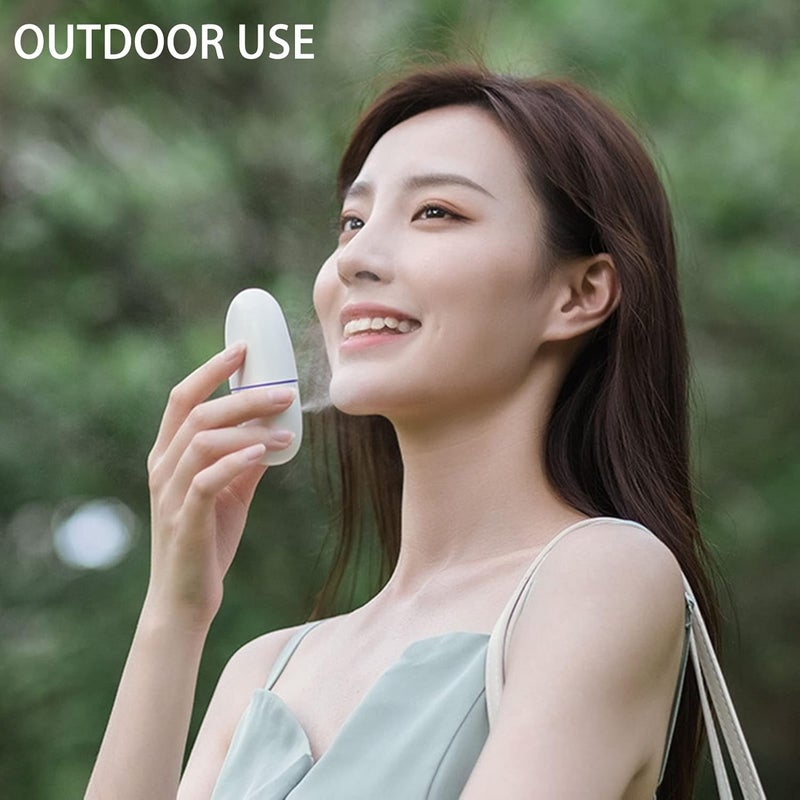 RiToEasysports Cute Animal Facial Mist Sprayer USB Rechargeable Mini Eye Face Humidifier, Ultrasonic Vibration Facial Sprayer Humidifier for Moisturizing, Ideal for Travel and Daily Use (White) - Image 4
