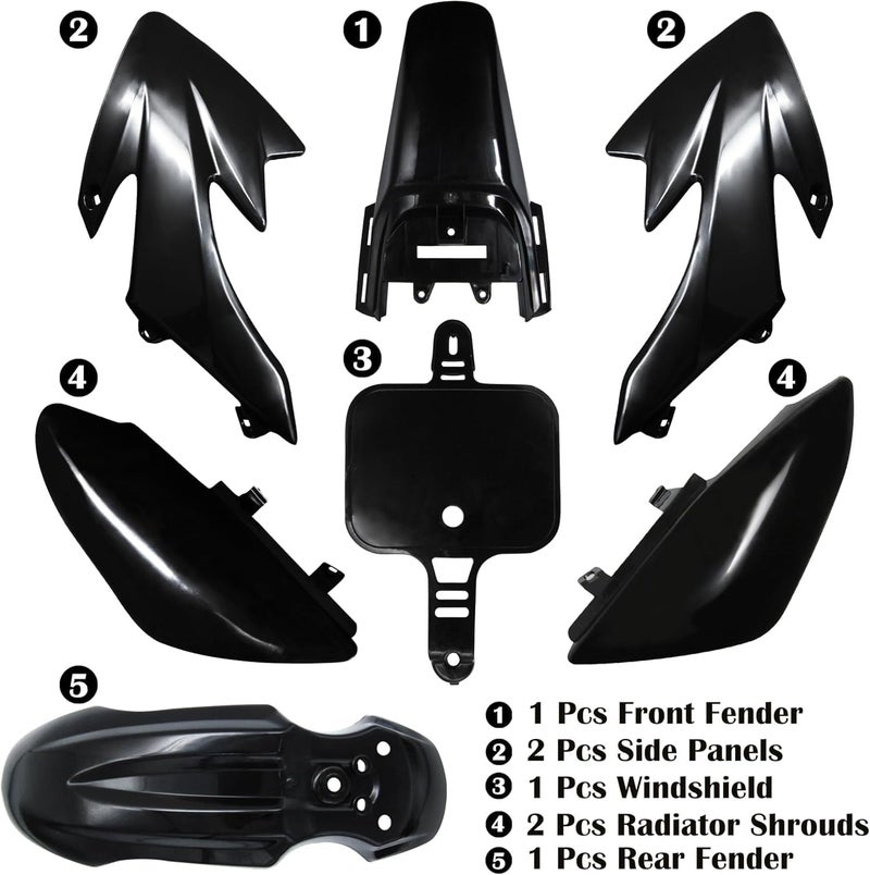 necaces Plastic Fender Fairing Kit Set,Plastic Body Fender Kit for XR50 CRF50 Chinese Mini Dirt Bikes - Image 2