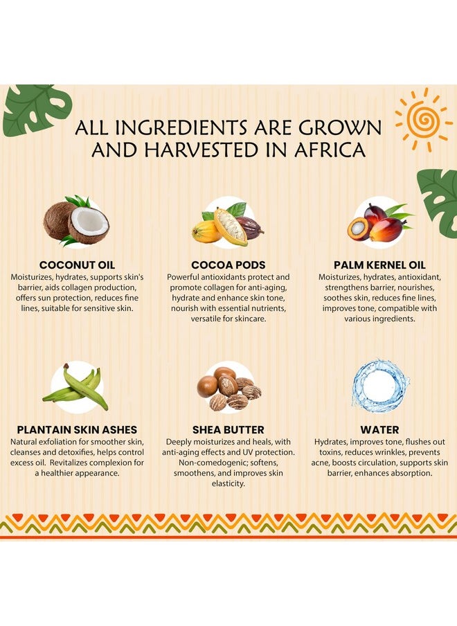 Plant Guru Raw African Black Soap Bar 8 oz. - 100% Pure Natural From Ghana. Acne Treatment, Aids Against Eczema & Psoriasis, Dry Skin, Scars and Dark Spots. Great For Pimples, Blackhead, Face & Body Wash.  - Image 5