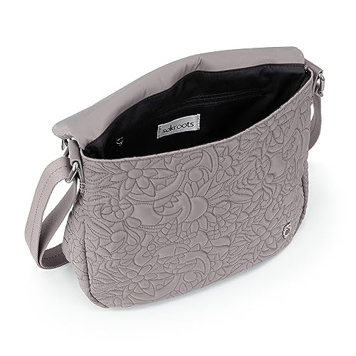 Sakroots Foldover Crossbody Bag in Eco-Twill with Adjustable Strap, Mushroom Spirit Desert Quilted - Image 4