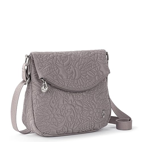 Sakroots Foldover Crossbody Bag in Eco-Twill with Adjustable Strap, Mushroom Spirit Desert Quilted - Image 3