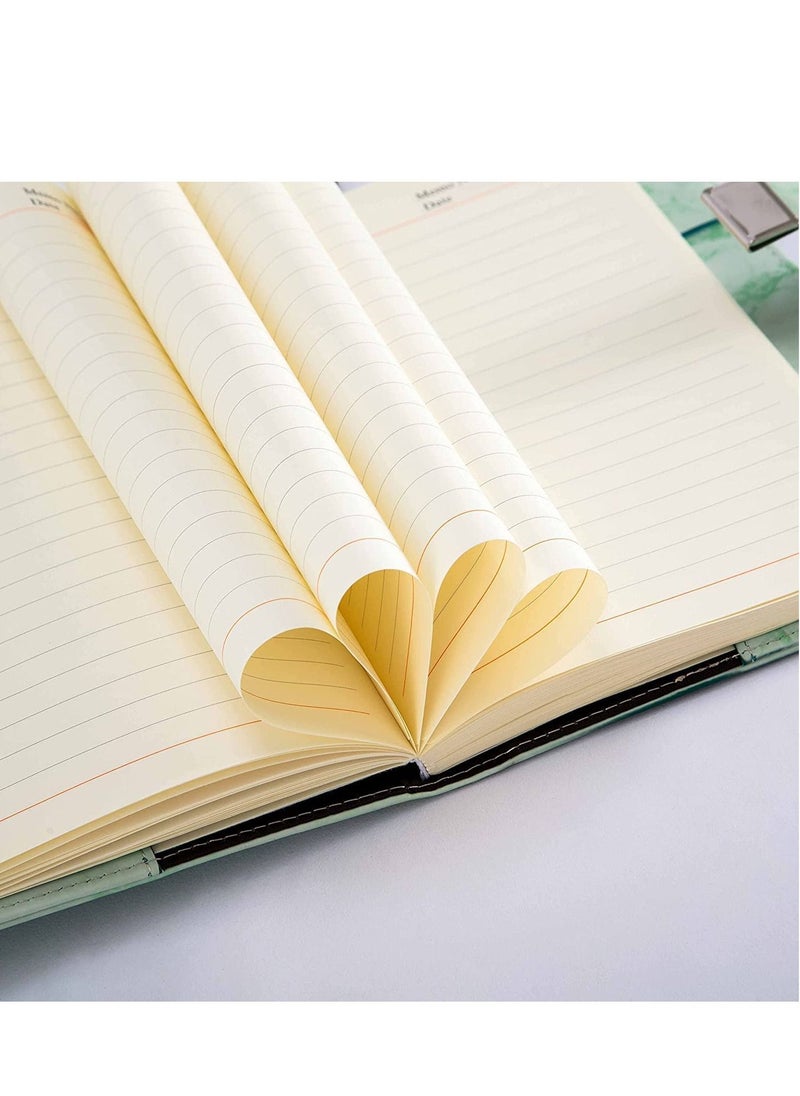 SYOSI Marble Diary With Lock For Girls And Boys Secret Journal Cute Notebooks Pu Leather Creative Notebook Writing Planner  - Image 2