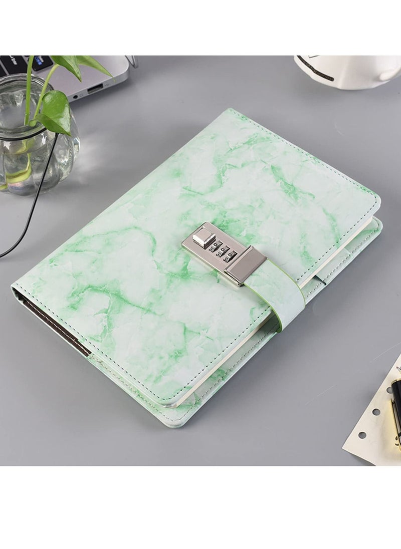 SYOSI Marble Diary With Lock For Girls And Boys Secret Journal Cute Notebooks Pu Leather Creative Notebook Writing Planner  - Image 5