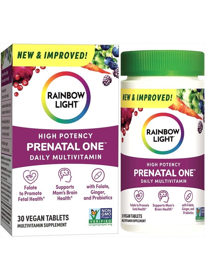 Rainbow Light High-Potency Prenatal One Multivitamin, Prenatal Health Multivitamin Supports Mom's Health and Baby's Development, With Vitamin C, Vegan, 30 Count  - Image 1