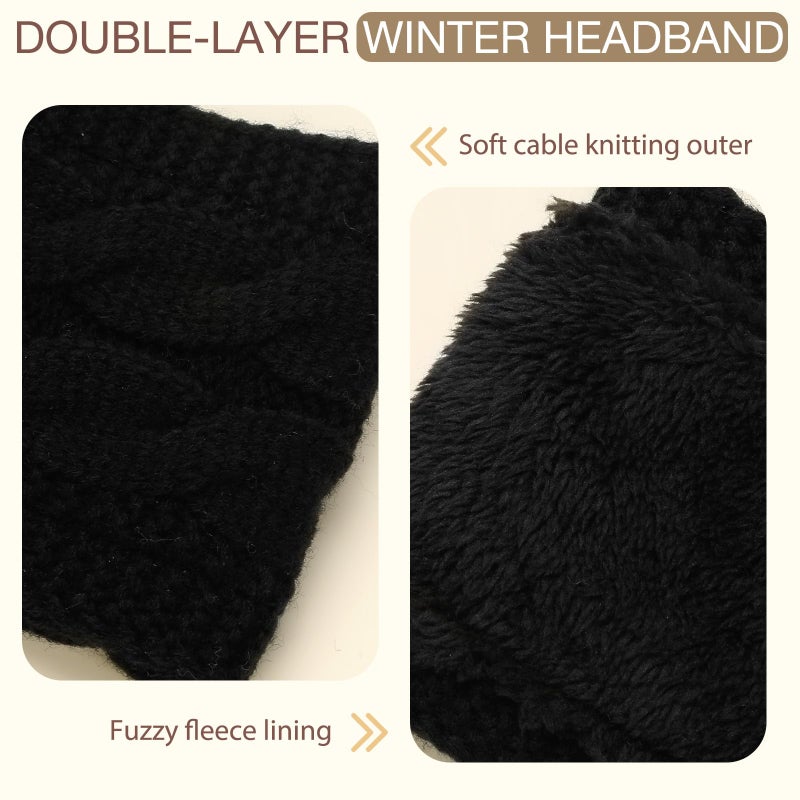 Goocoz 4 Pack Ear Warmer Headband, Knit Earmuffs Winter Headbands for Women, Running Fleece Headband Ear Cover for Cold Weather - Image 2