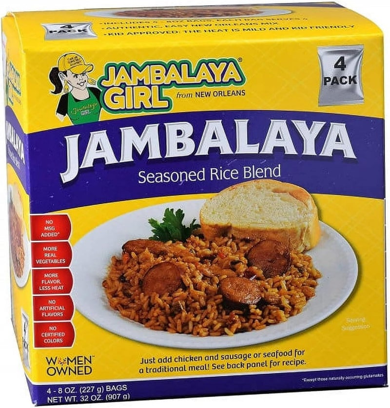 Jambalaya Girl Jambalaya Seasoned Rice Blend - 8 oz (4 Pack) - Authentic New Orleans Dinner Mix - Image 1