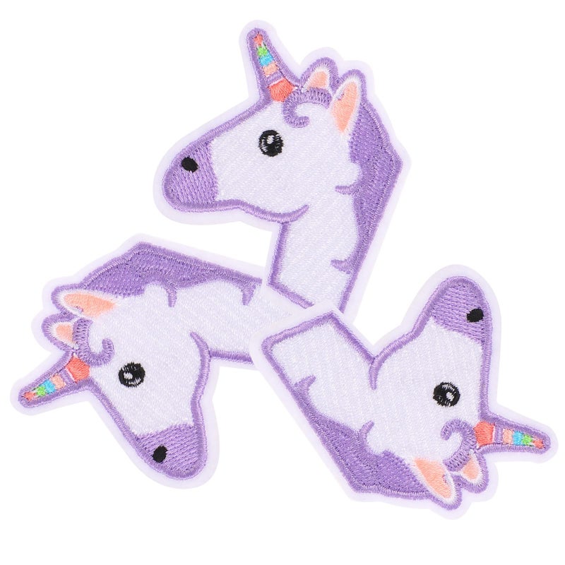 Unicorn Embroidery Fabric Patch Set For Clothing Bags DIY Decoration 3PCS - Image 2
