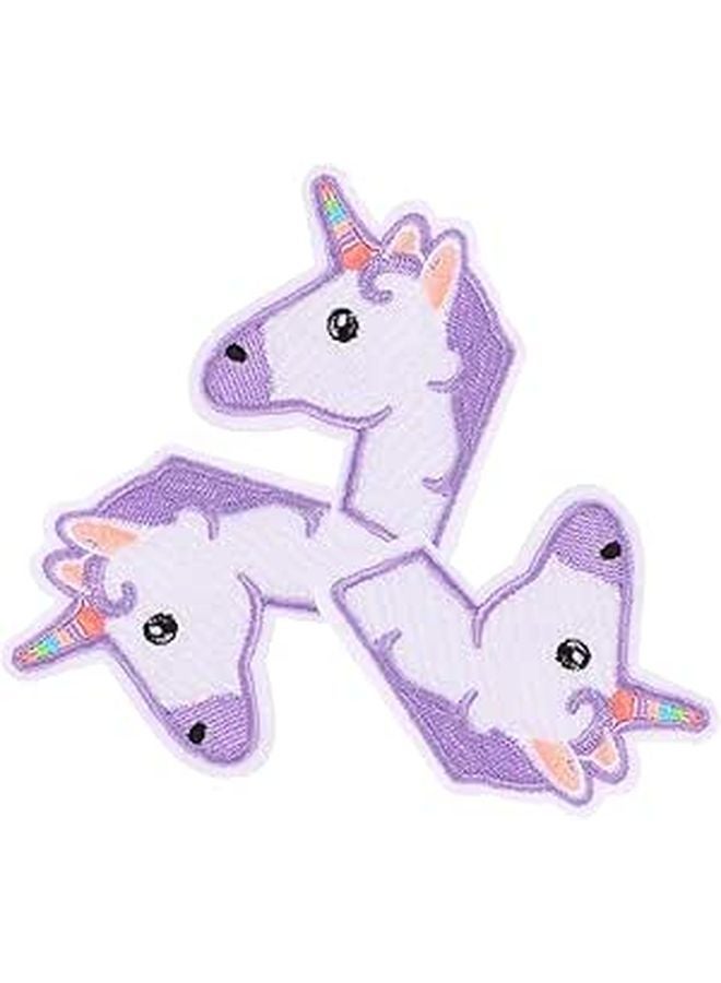Unicorn Embroidery Fabric Patch Set For Clothing Bags DIY Decoration 3PCS - Image 1