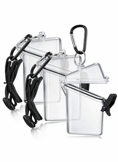Excefore Waterproof ID Card Badge Holder Case,3 Pack Floating Sports Case Vertical Badge Holders with Lanyard and Keychain for Cards, Coin and Money  - Image 1