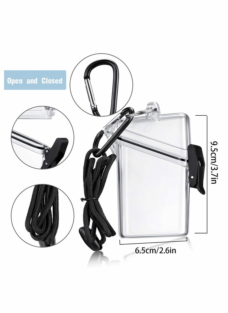 Excefore - Waterproof ID Card Badge Holder Case,3 Pack Floating Sports Case Vertical Badge Holders with Lanyard and Keychain for Cards, Coin and Money - Image 1