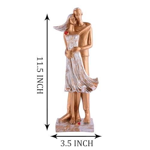 zart Romentic Love Couple Showpiece for Home Decor in Showpieces Golden - Image 4
