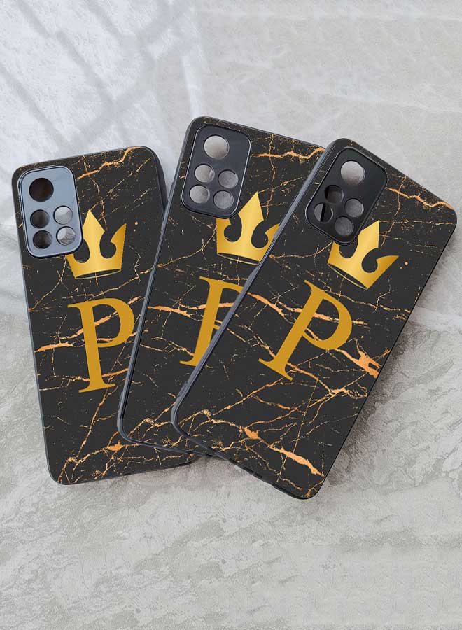 TPU Protection and Hybrid Rigid Clear Back Cover Case P Letter Marble for Xiaomi Poco M4 Pro 5G / Xiaomi Redmi Note 11T 5G / Xiaomi Redmi Note 11S 5G