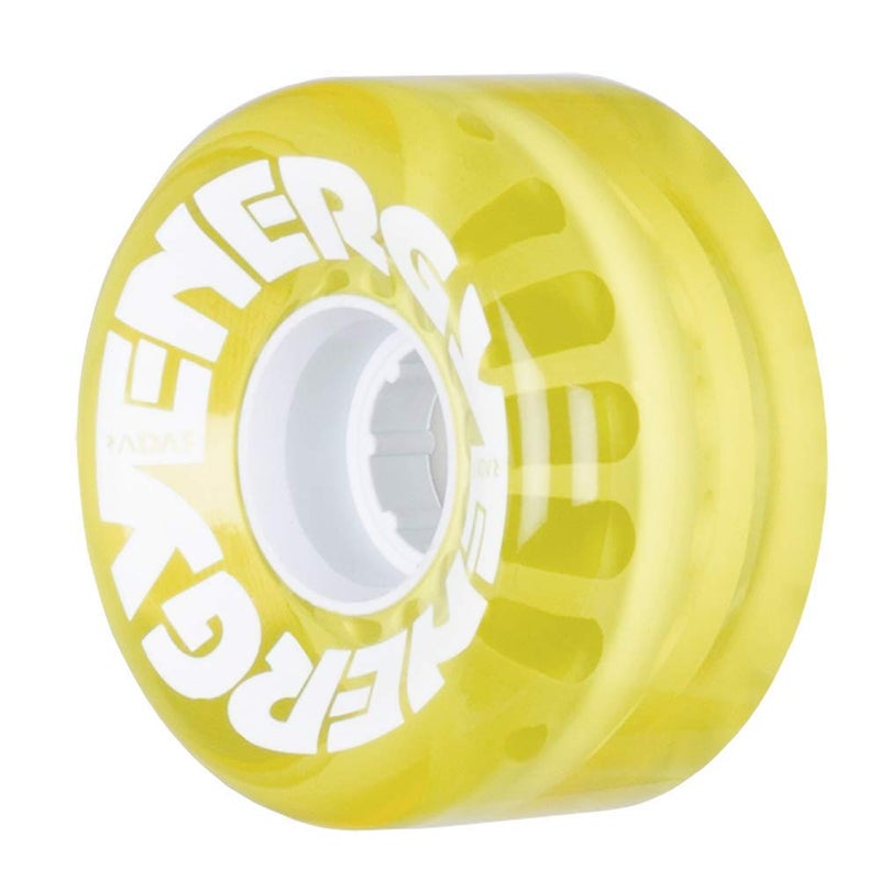 Radar Wheels - Energy 62 - Roller Skate Wheels - 4 Pack of 78A 32mm x 62mm Quad Skate Wheels (Clear Yellow)