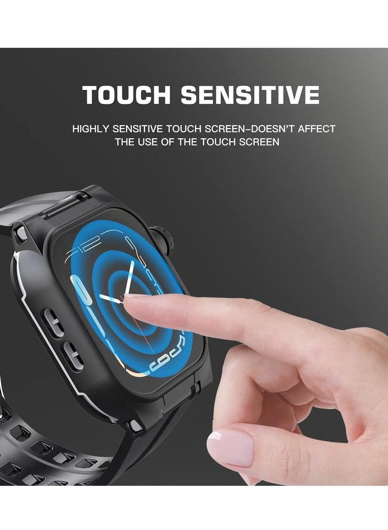 Zikra Waterproof Case for Apple Watch Series 7 45mm, 360 Full-Body Protective Case with Screen Protector, Shockproof Dustproof Waterproof Case for Apple Watch 45mm Series 7, Black - Image 4