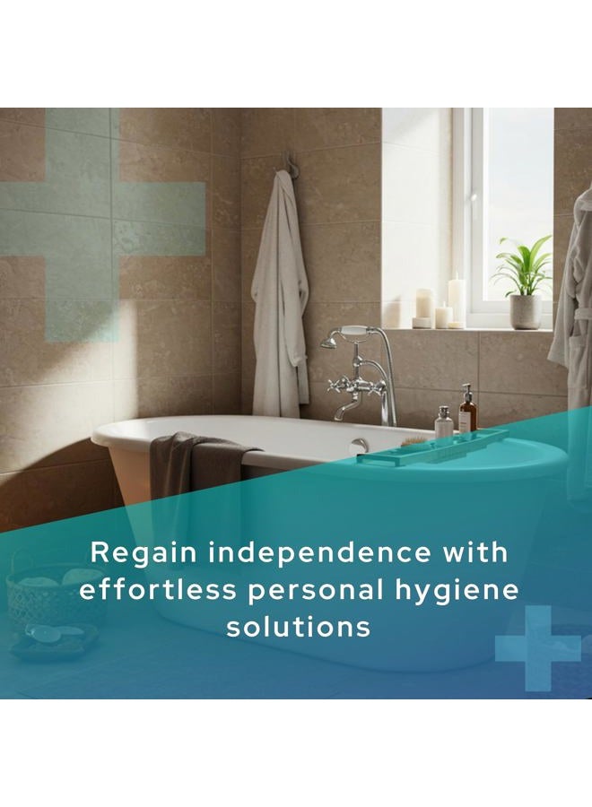 Allotro Labs Extended Reach Comfort Kit - Includes Long Reach Toilet Wiping Tool and Long Reach Bath Brush. Designed to Help Anyone with Accessibility Issues Like The Elderly, Pregnant, and Physically Challenged - Image 2