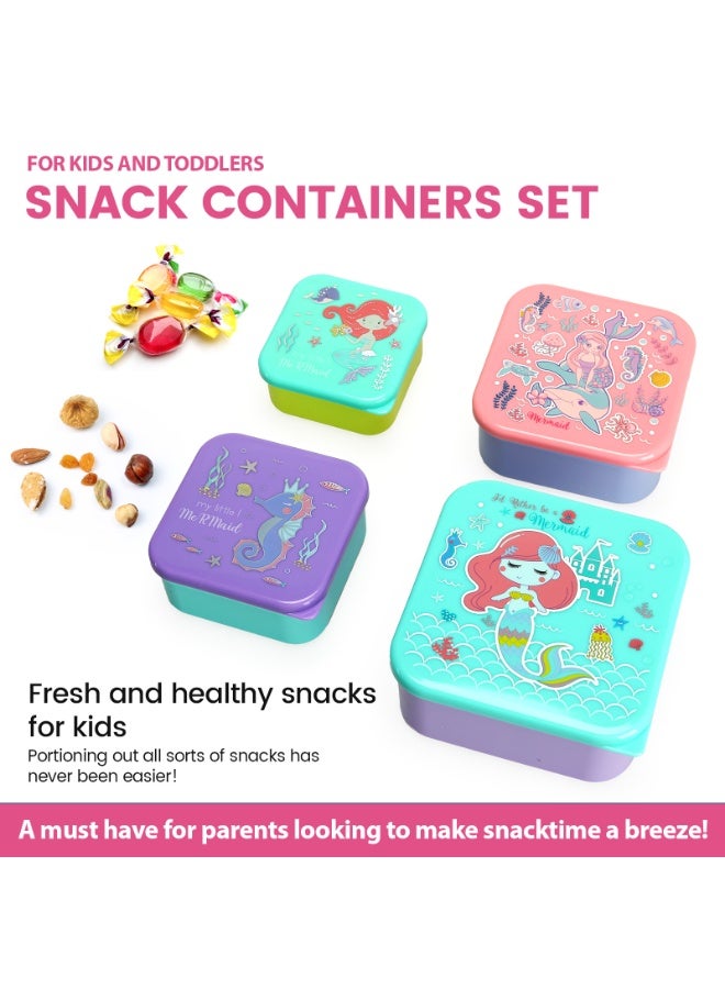 لاكي كيدز صندوق الطعام 4 قطع من نوع "Lucky Kids" مع أغطية مقاومة للتسرب، قابلة للتركيب، صناديق "بنتو" صغيرة سهلة الفتح لتخزين طعام الأطفال، الأطفال الصغار وطعام الرضع. - Image 2