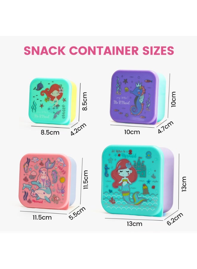 لاكي كيدز صندوق الطعام 4 قطع من نوع "Lucky Kids" مع أغطية مقاومة للتسرب، قابلة للتركيب، صناديق "بنتو" صغيرة سهلة الفتح لتخزين طعام الأطفال، الأطفال الصغار وطعام الرضع. - Image 4