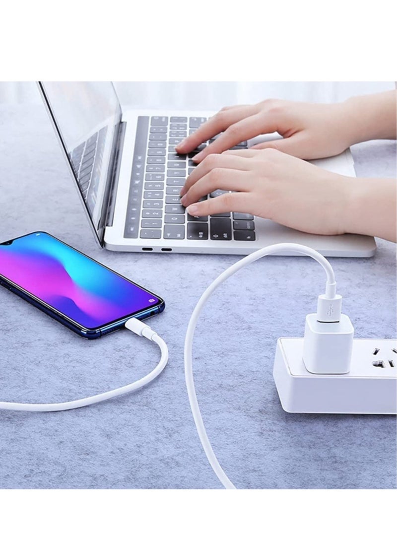 ELTRAZONE - usb tpye c cable,Fast Charger Type c 1m,Compatible for Oppo/Huawei/Mi/Readmi/Vivo/Samsung/Realme (White, 1M) - Image 1