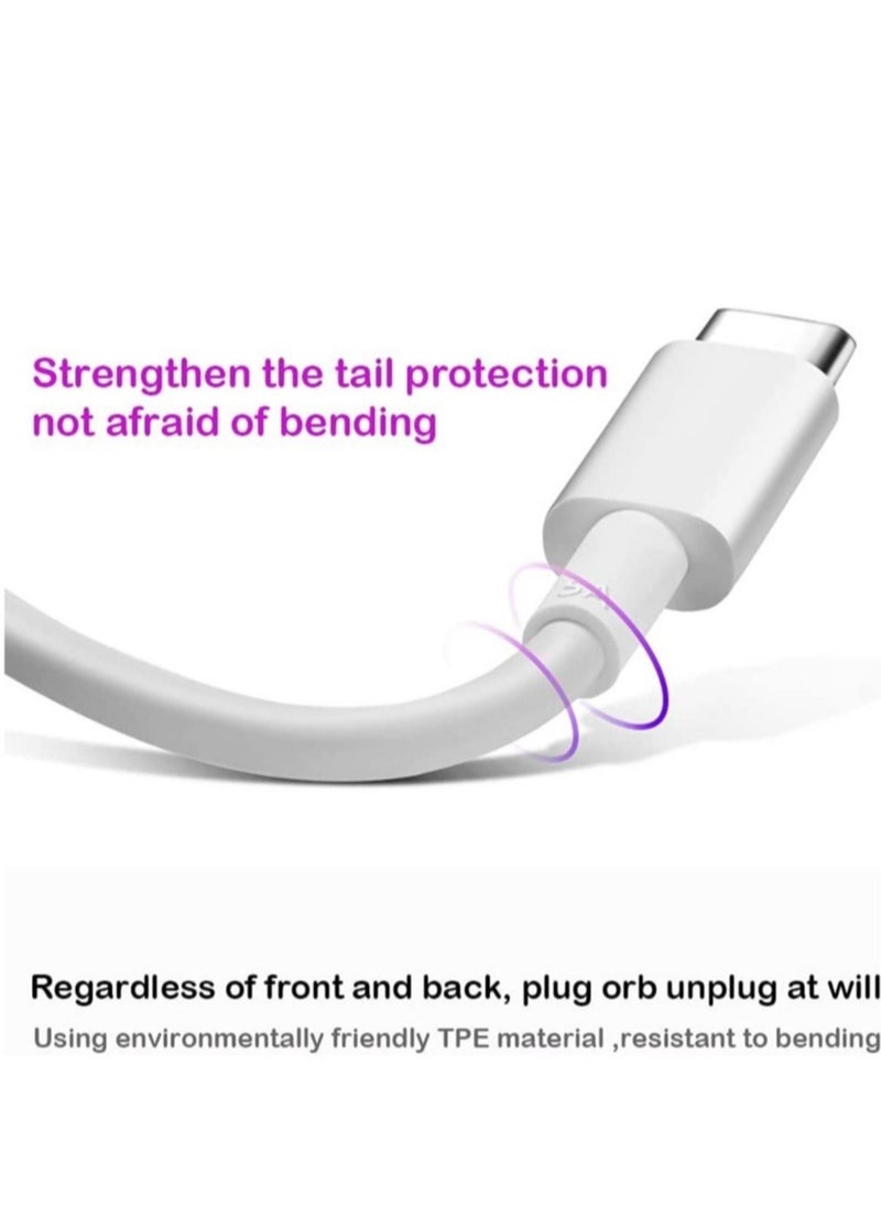 ELTRAZONE - usb tpye c cable,Fast Charger Type c 1m,Compatible for Oppo/Huawei/Mi/Readmi/Vivo/Samsung/Realme (White, 1M) - Image 1